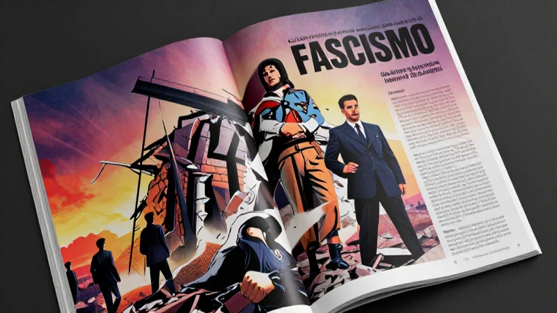 Monumento fascista colapsando con alto contraste
