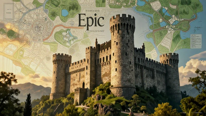 Feudalismo: Historia, características y su funcionamiento 9 Castillo medieval épico en mapa dorado detallado