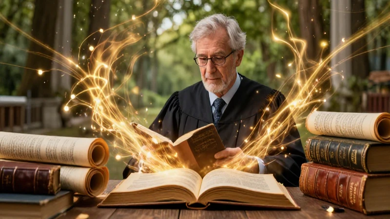 Erudito con libros y luz dorada