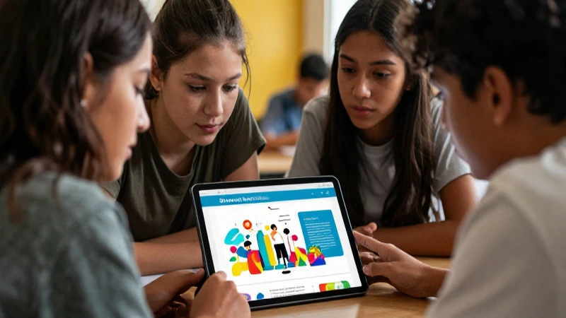 Estudiantes colaborando en educación moderna y detallada