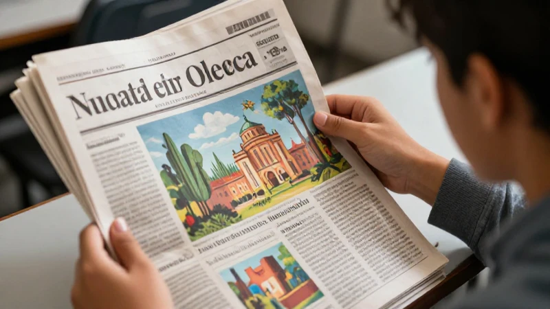 Estudiante curioso lee una revista educativa mexicana