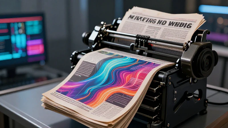 Prensa antigua, noticias, datos abstractos, iluminación cinematográfica