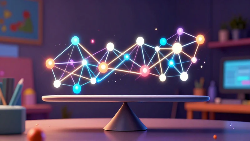 Geometría abstracta vibrante y detallada en un entorno educativo