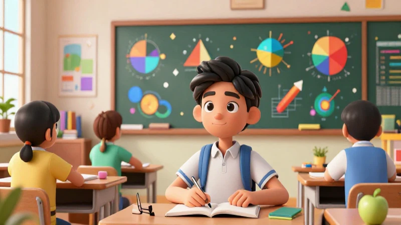 Estudiante en aula mexicana con datos 3D