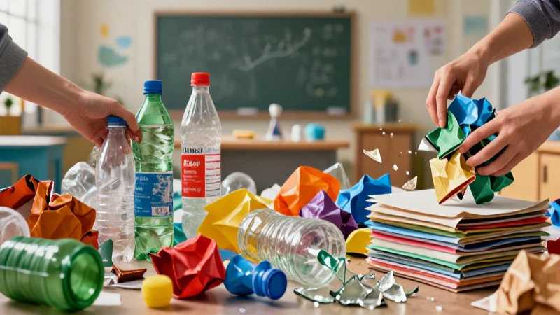 Colores reciclados organizados en estudio moderno