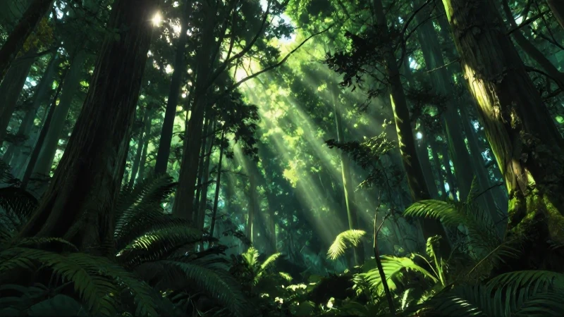 Qué es el Romanticismo: Resumen y Características Clave 6 Bosque verde vibrante con luz dramática