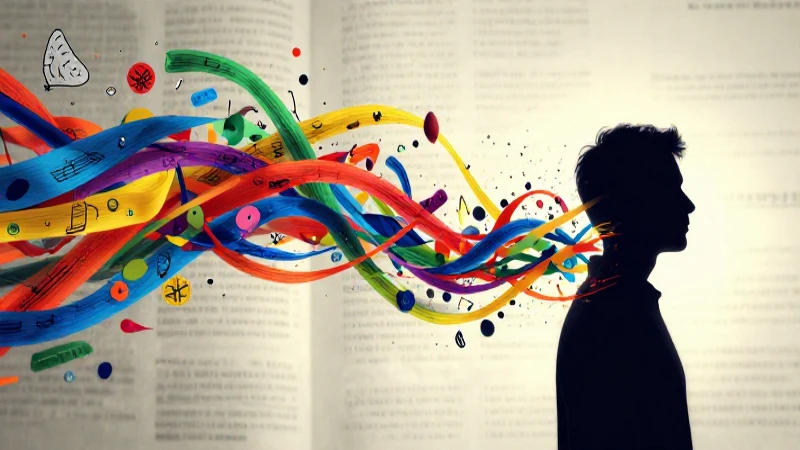 Pensamiento ilustrado con abstracciones vibrantes