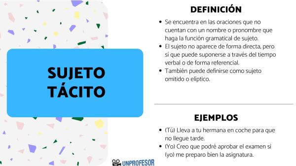 que es el sujeto tacito y cuales son sus conceptos clave