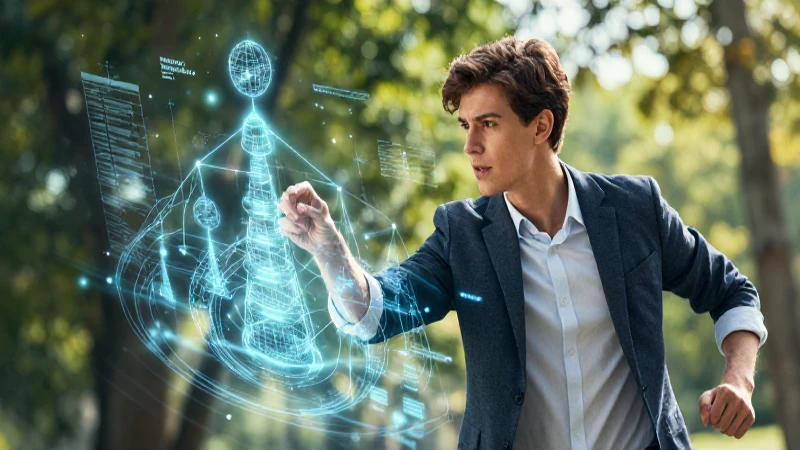 Joven emprendedor con diseño conceptual dinámico