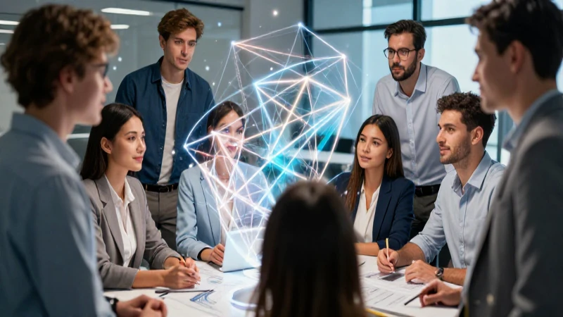 Colaboración ejecutiva ultra detallada y futurista