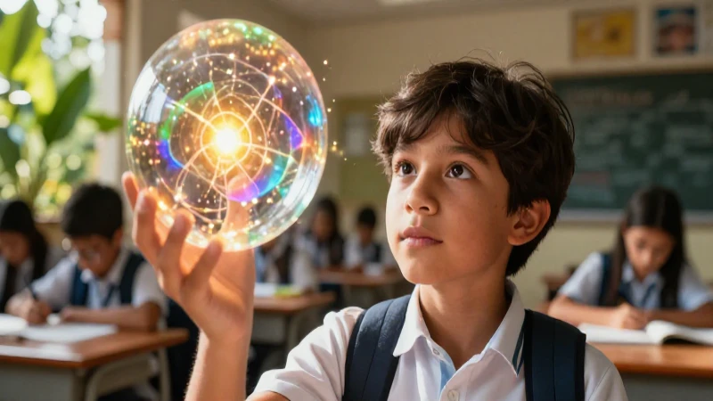 Estudiante curioso explorando el conocimiento
