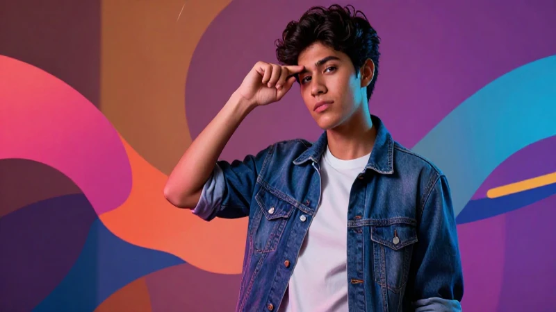 Joven estudiante mexicano con diseño dinámico
