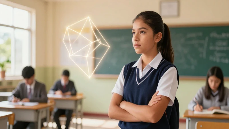 Estudiante mexicano en clase moderna y vibrante
