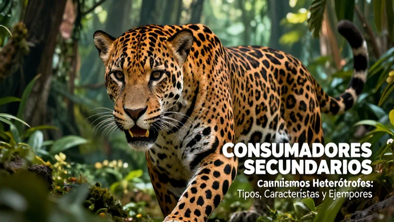 Organismos Heterótrofos: Tipos, Características y Ejemplos 4 Depredadores carnívoros: jaguar en la selva
