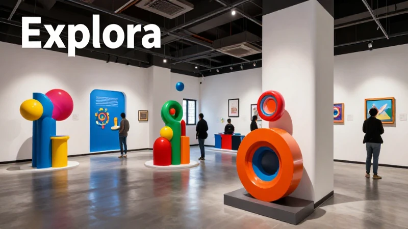 Arte moderno interactivo en un entorno educativo premium