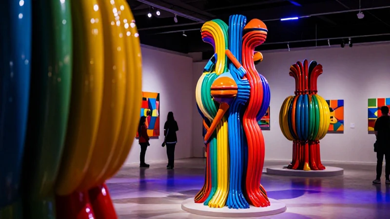 Instalación de arte moderno vibrante en México