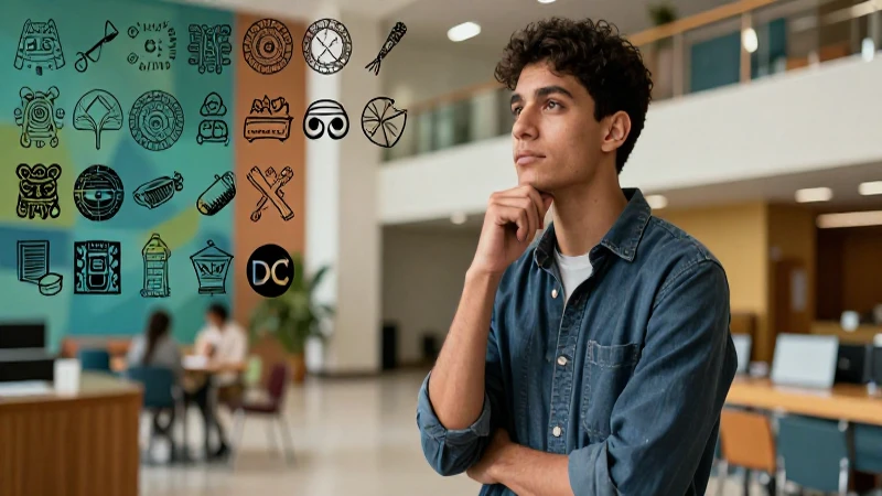 Joven erudito analiza cultura en un entorno académico