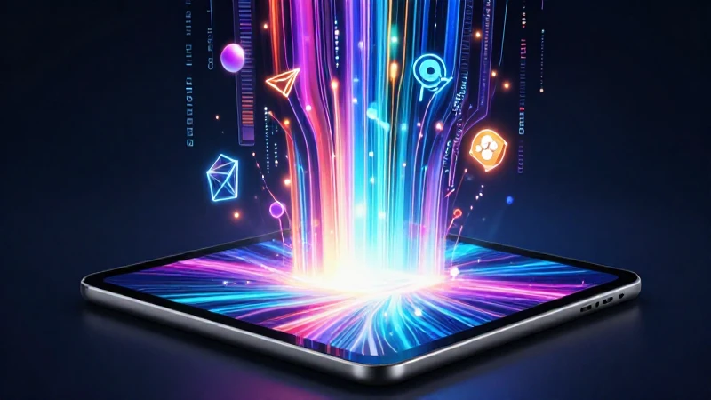 Tablet digital brillante con conocimiento y datos