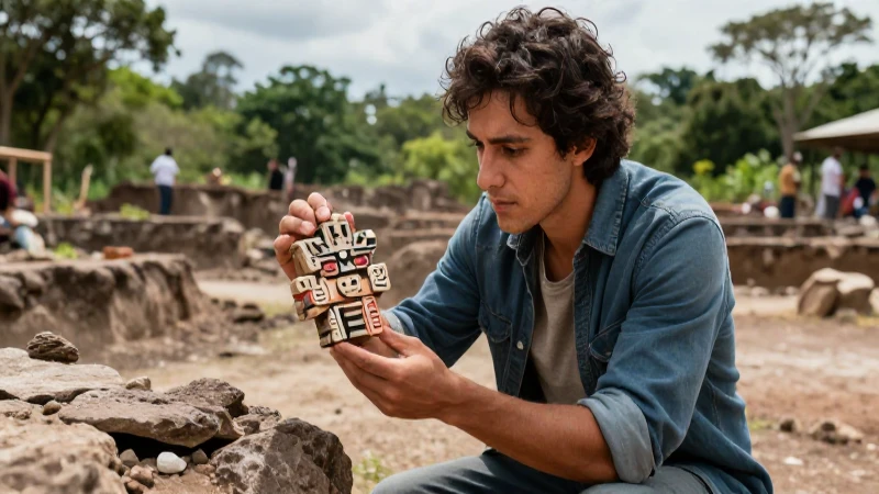 Arqueología: Ramas, Estudios y Características Esenciales 5 Arqueólogo examina artefactos antiguos con estilo cinematográfico