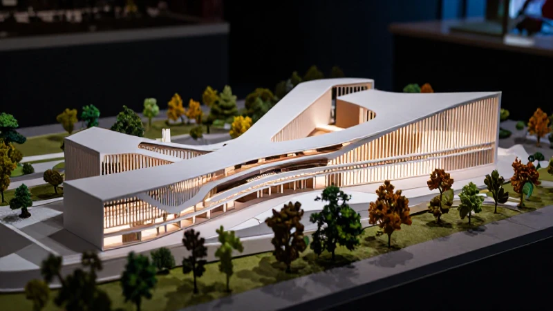 Arquitectura: Tipos, Características y Ejemplos Esenciales 3 Modelo arquitectónico impactante con luz cinematográfica