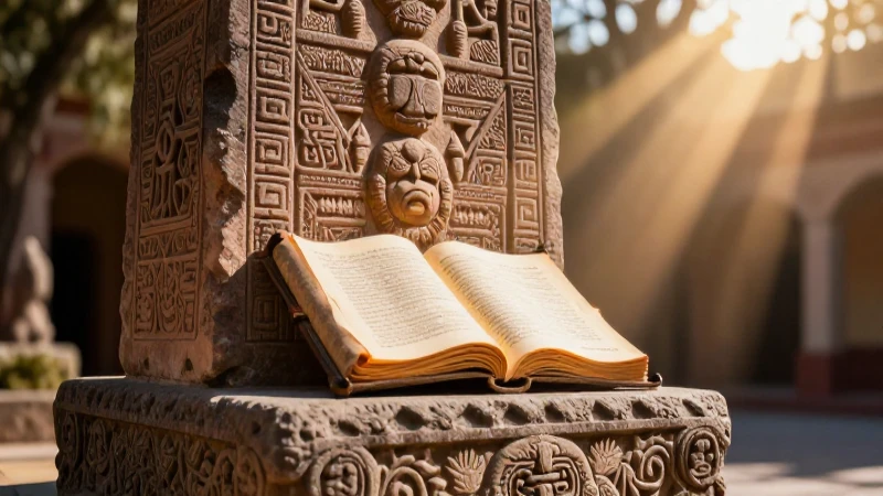 Qué es la Biblia Origen, estructura y características clave 5 Monumento antiguo, pergamino y luz épica