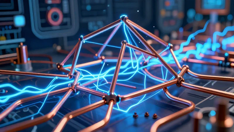 Qué es la electricidad: definición y concepto esenciales 5 Red geométrica de energía azul ultra detallada