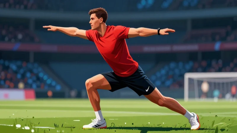 Atleta dinámico en calentamiento, estilo cinematográfico