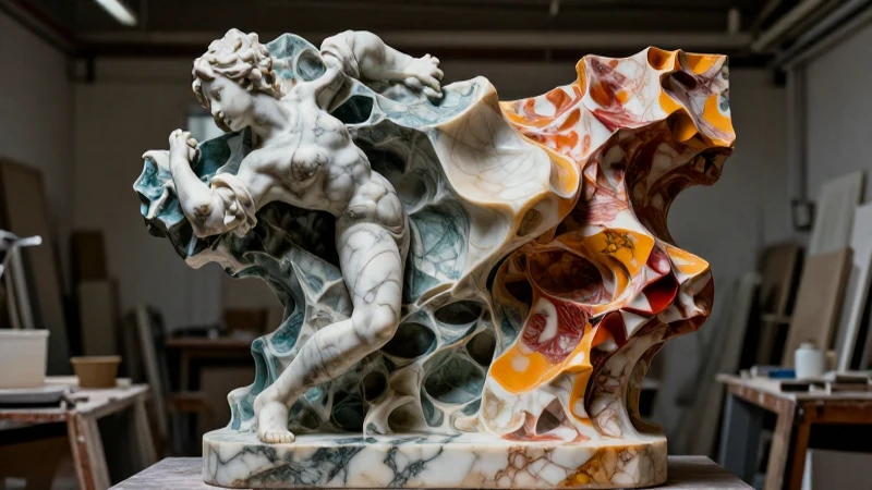 Escultura: tipos, materiales y características esenciales 5 Escultura abstracta de mármol realista y detallada
