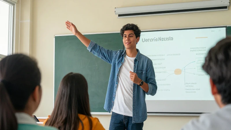 Qué es la exposición oral Guía completa y características 3 Estudiante presenta con confianza en aula moderna