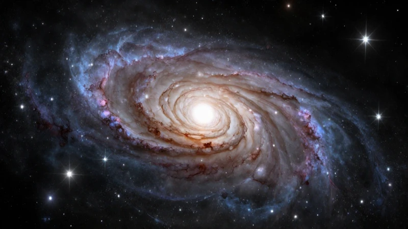 Ilustración realista de galaxia en formación