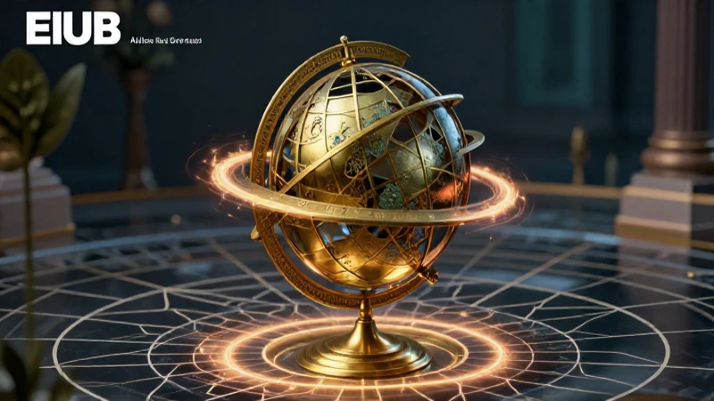 Es una ilustración detallada de esfera celestial sobre cuadrícula
