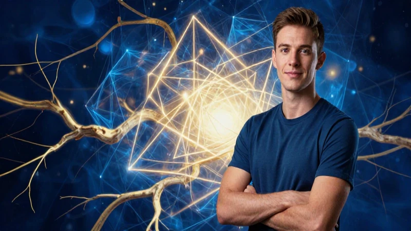 Conoce el poder de la identidad en tu vida: influencia y significado 7 Joven dinámico con patrones abstractos, azul y oro