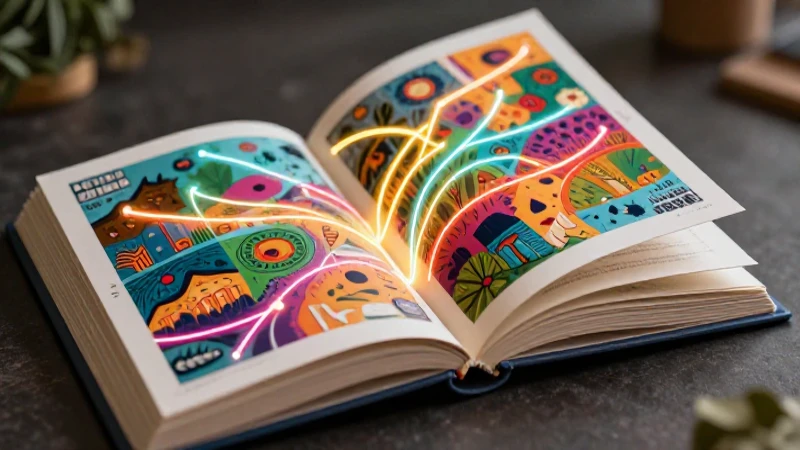 Cuaderno vibrante con conceptos conectados y estética mexicana