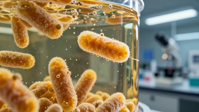 Levadura vibrante en fermentación científica microscópica