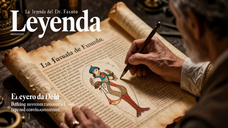 Ilustración detallada de investigador mexicano y pergamino místico