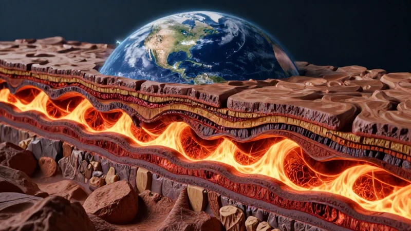 Sección geológica dinámica de la Tierra