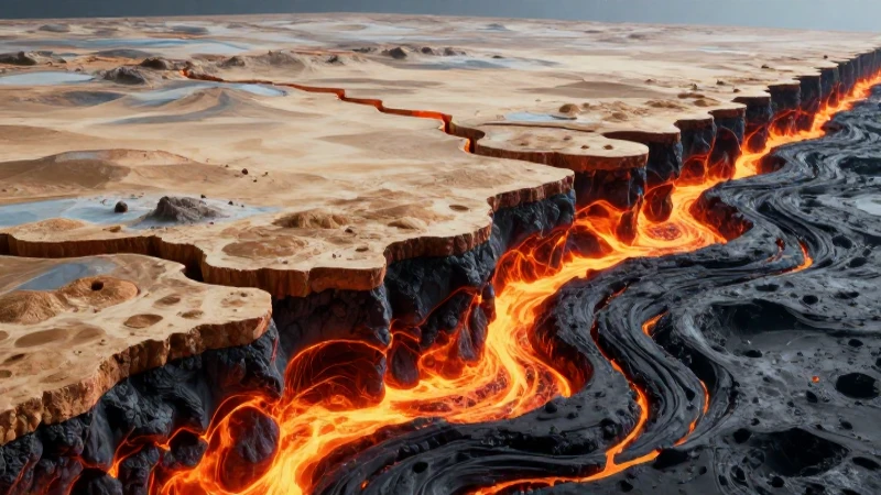 Sección geológica dinámica con magma y contraste