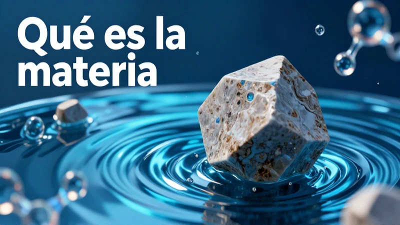 Portada educativa y realista sobre el concepto de materia