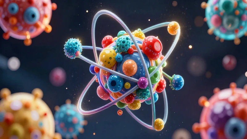 Estructura atómica vibrante, ciencia moderna en 8k