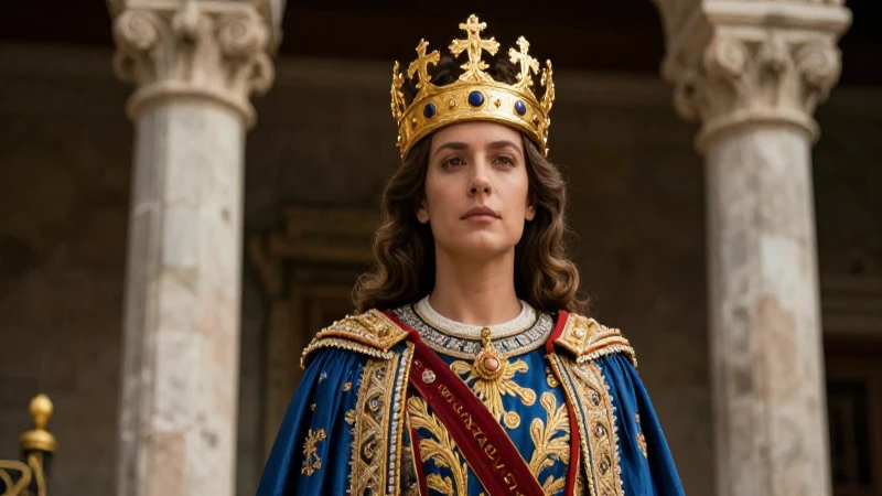 Retrato real en oro y piedra de la monarquía