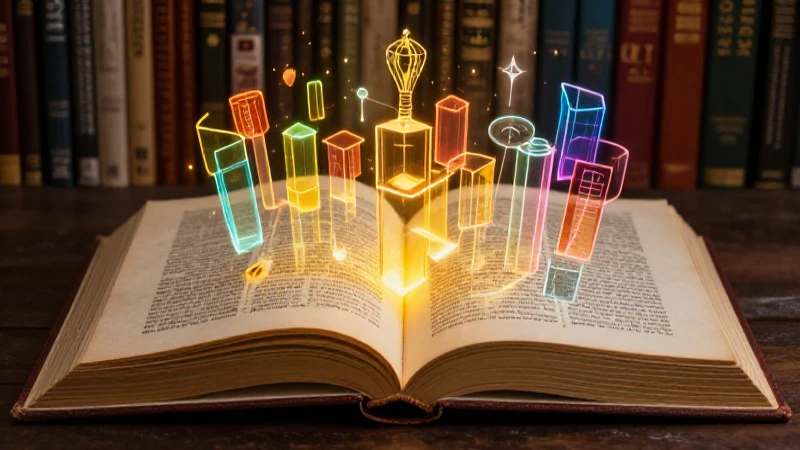 Libro antiguo con diseño educativo y dorado