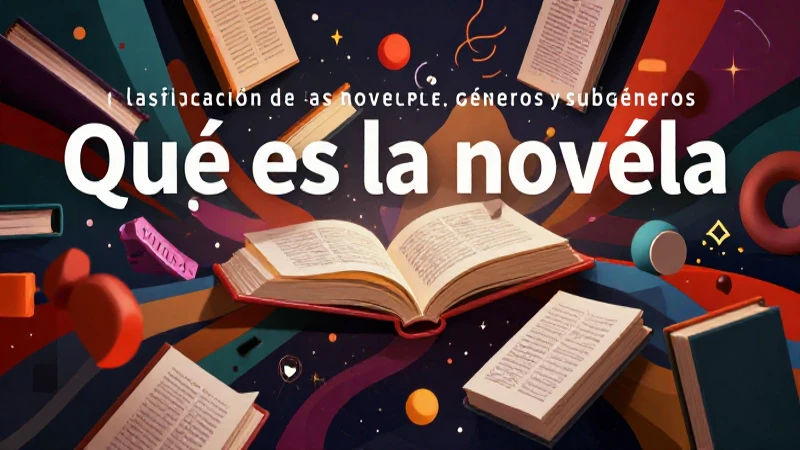 Compleja ilustración educativa sobre la clasificación de novelas