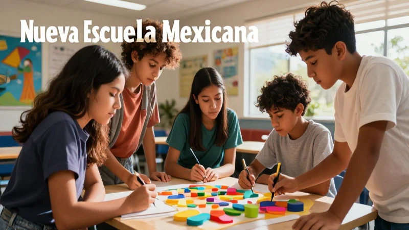 Revoluciona la educación con la Nueva Escuela Mexicana: Innovación académica 3 Estudiantes mexicanos colaboran en proyecto educativo vibrante