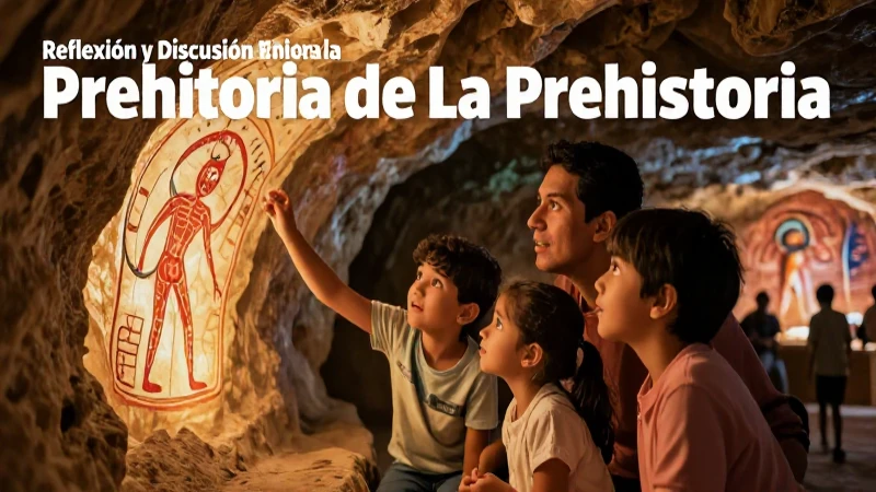 La Prehistoria: Descubre sus Etapas y Características 9 Familia discute la prehistoria con asombro