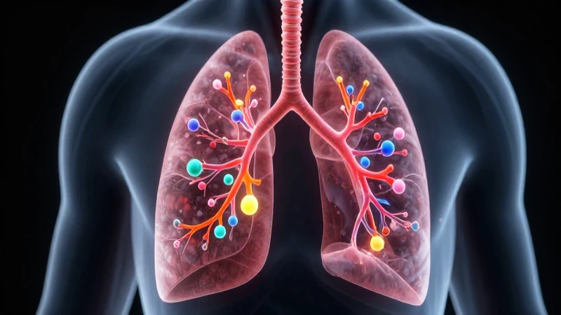 Pulmones dinámicos con moléculas de oxígeno vibrantes