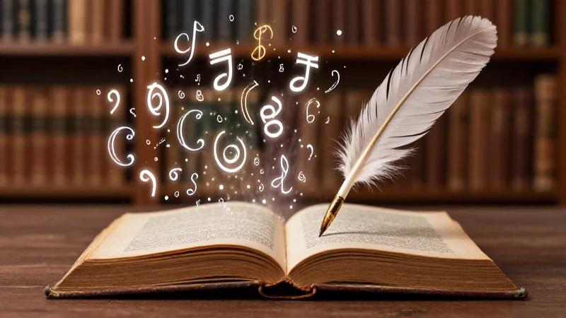 Qué es la rima: definición, tipos y conceptos esenciales 5 Pluma sobre libro antiguo con arte rítmico