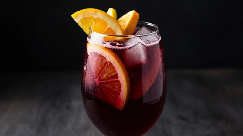 Sangría perfecta con frutas y vino en primer plano