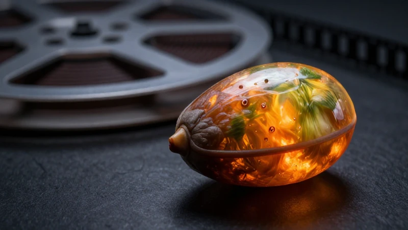 Semilla luminosa y estilizada en foco cinematográfico