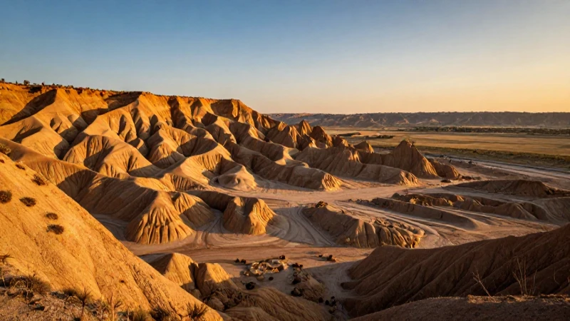 Qué es Land Art Explorando el Arte en la Naturaleza 8 Arte de tierra monumental en paisaje árido al atardecer