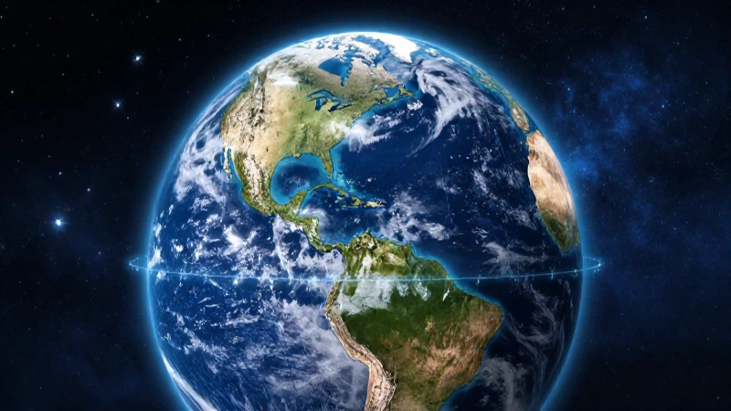 Globo terráqueo realista en fondo estelar